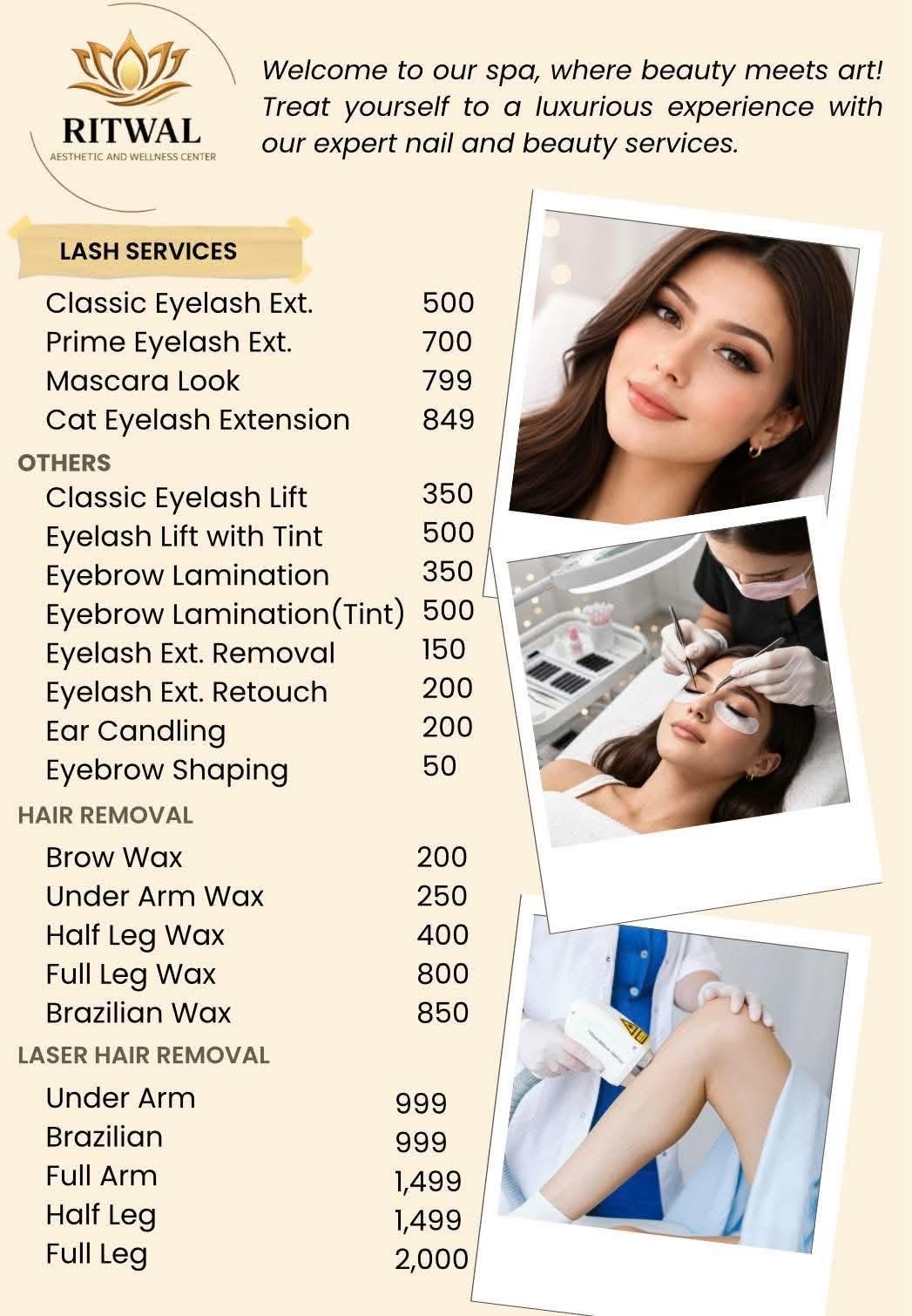 Nail & foot care menu