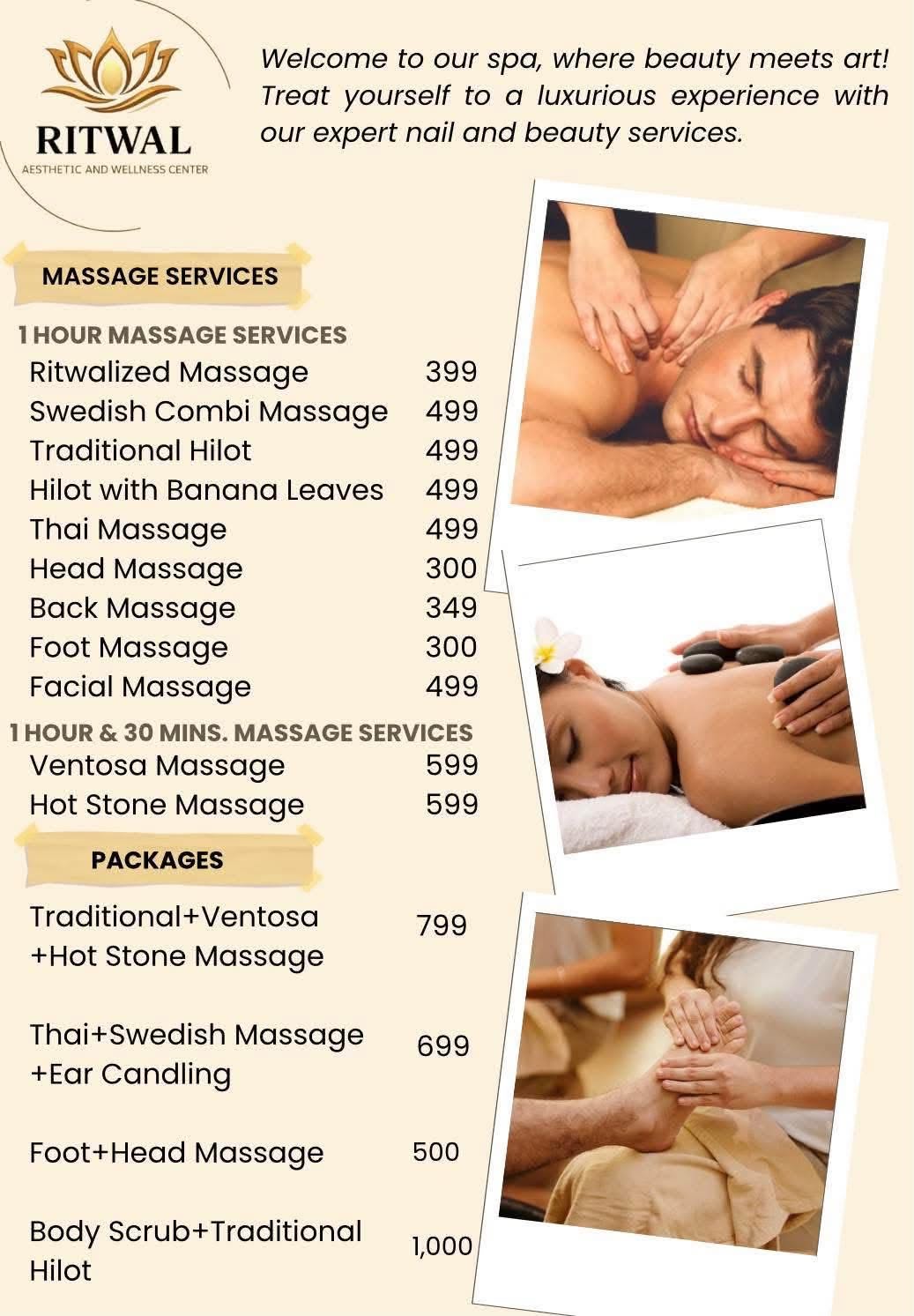 Whitening & infusion menu